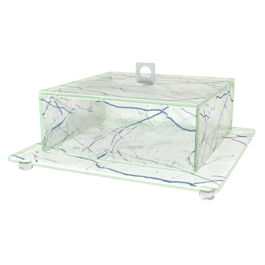 Square Glass Cloche - Welcome Amenities | MyGlassStudio - 3/4 View