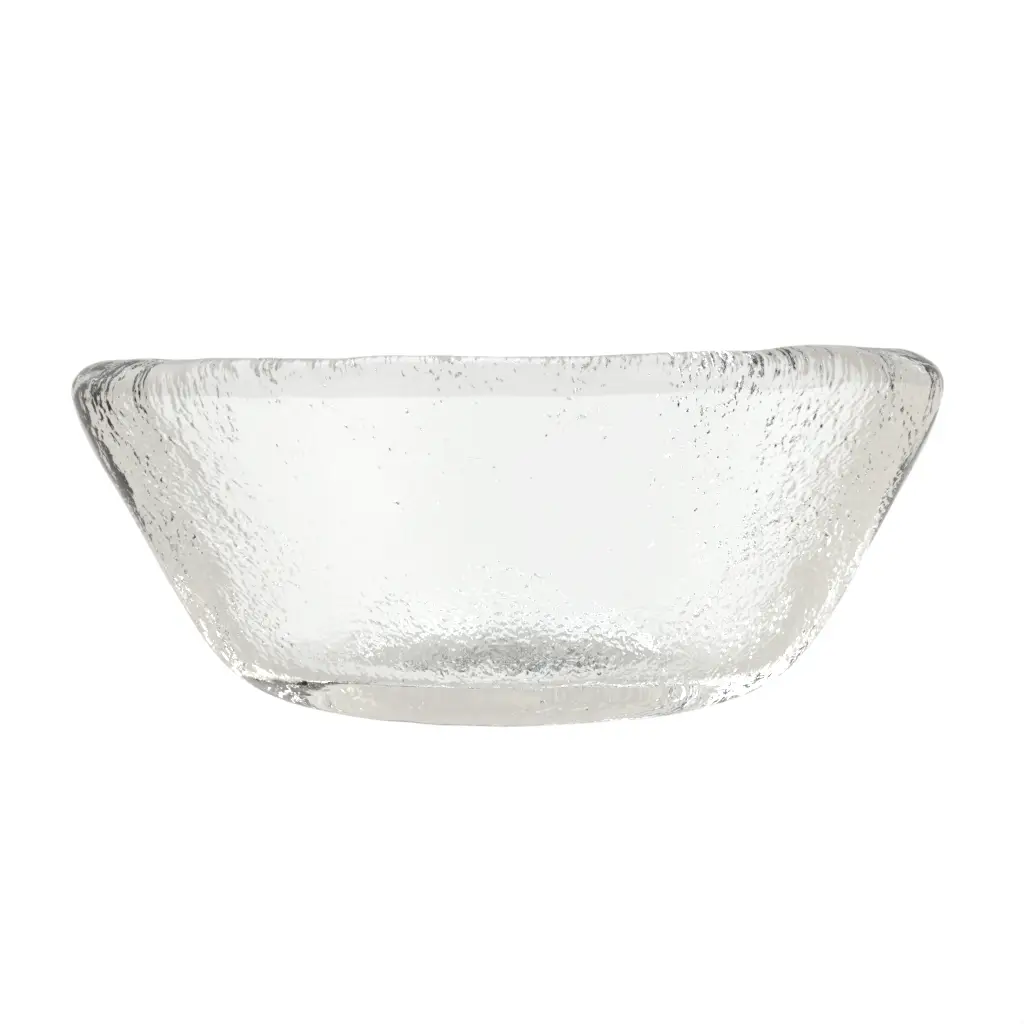 Tasting Bowl in Glass With Texture - Catering Serveware - 3/4 View