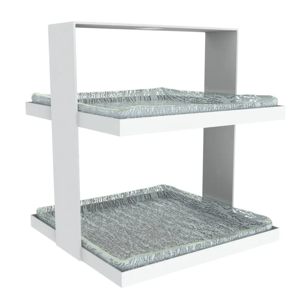 Two Tier Dessert Stand in Light Blue - Tea Stands - 3/4 View