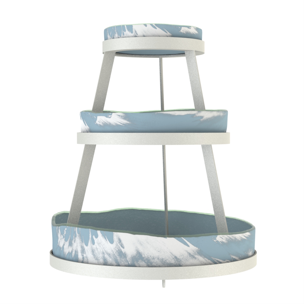 Seafood Platter Tray in Light Blue - Specialty Serveware - Side View