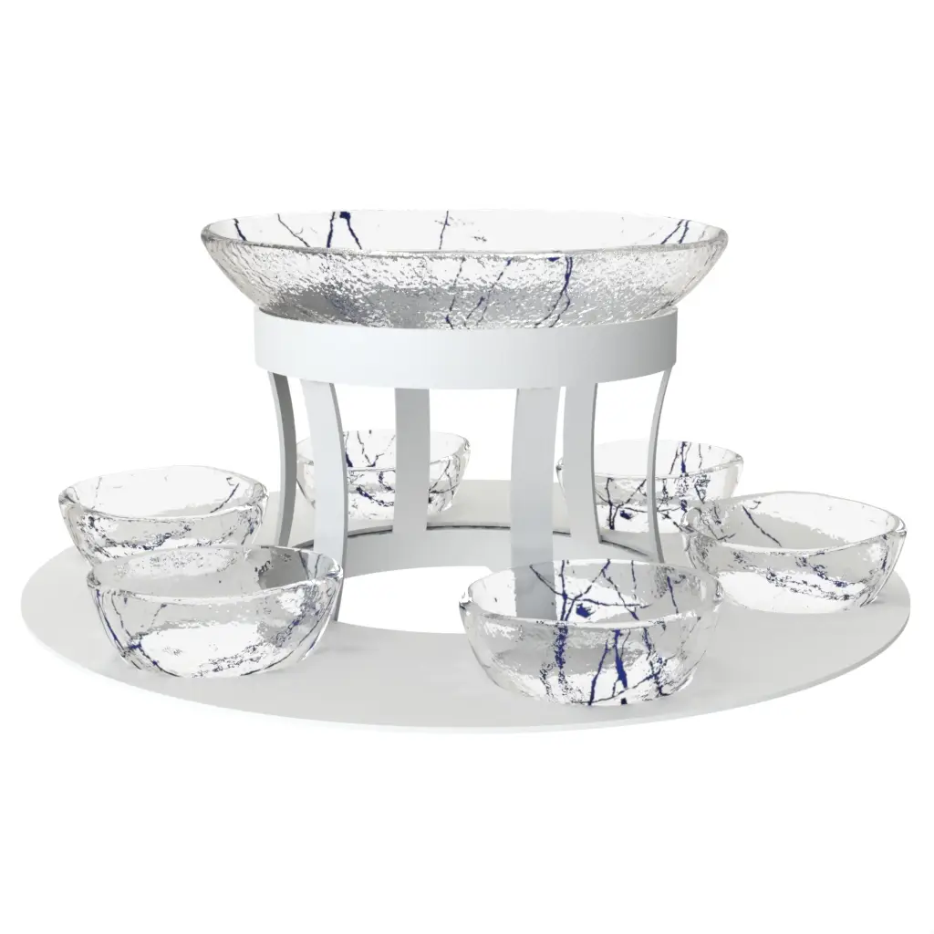 Caviar Serving Set in Cobalt Blue - Specialty Dinnerware - 3/4 View