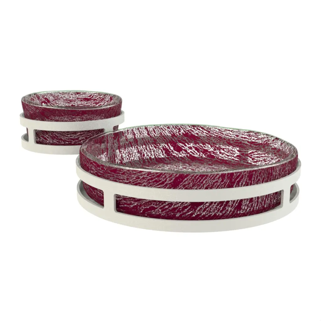 Chip And Dip Serveware in Ruby Red - Snacks Serveware - 3/4 View