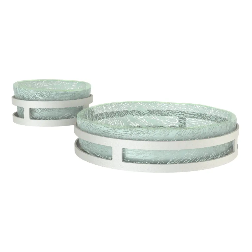 Chips And Dip Bowl in Misty Blue - Snacks Serveware - 3/4 View