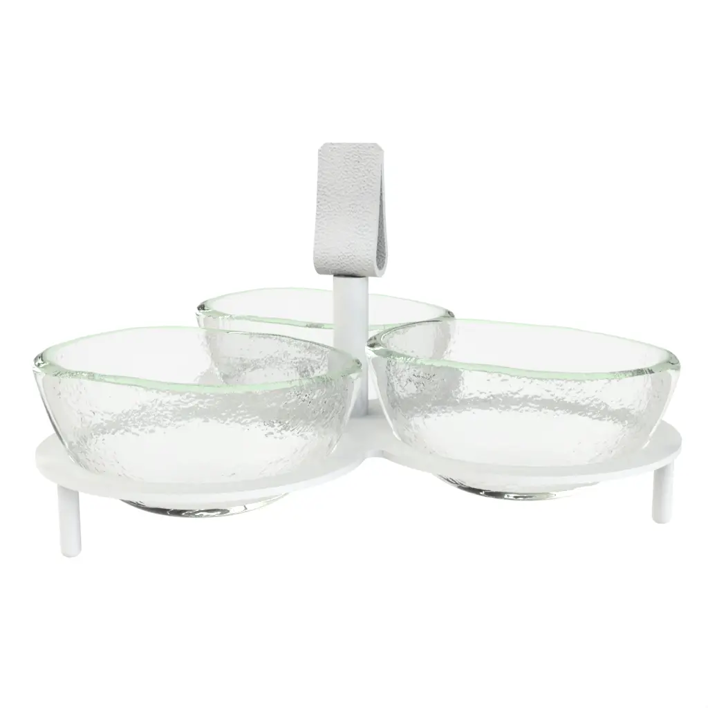 Condiment Serving Dishes - Snacks Serveware | MyGlassStudio - 3/4 View