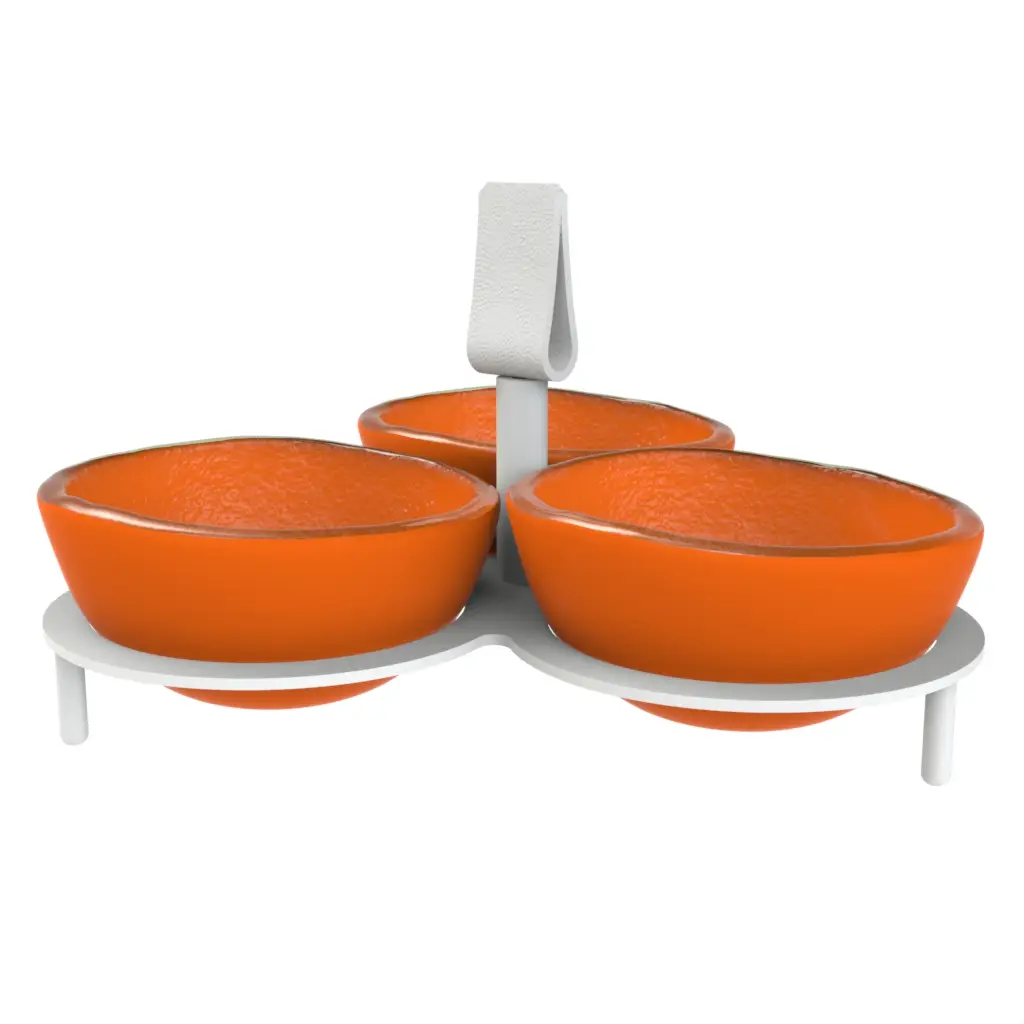 Condiment Serving Dish in Hermes Orange - Snacks Serveware - 3/4 View