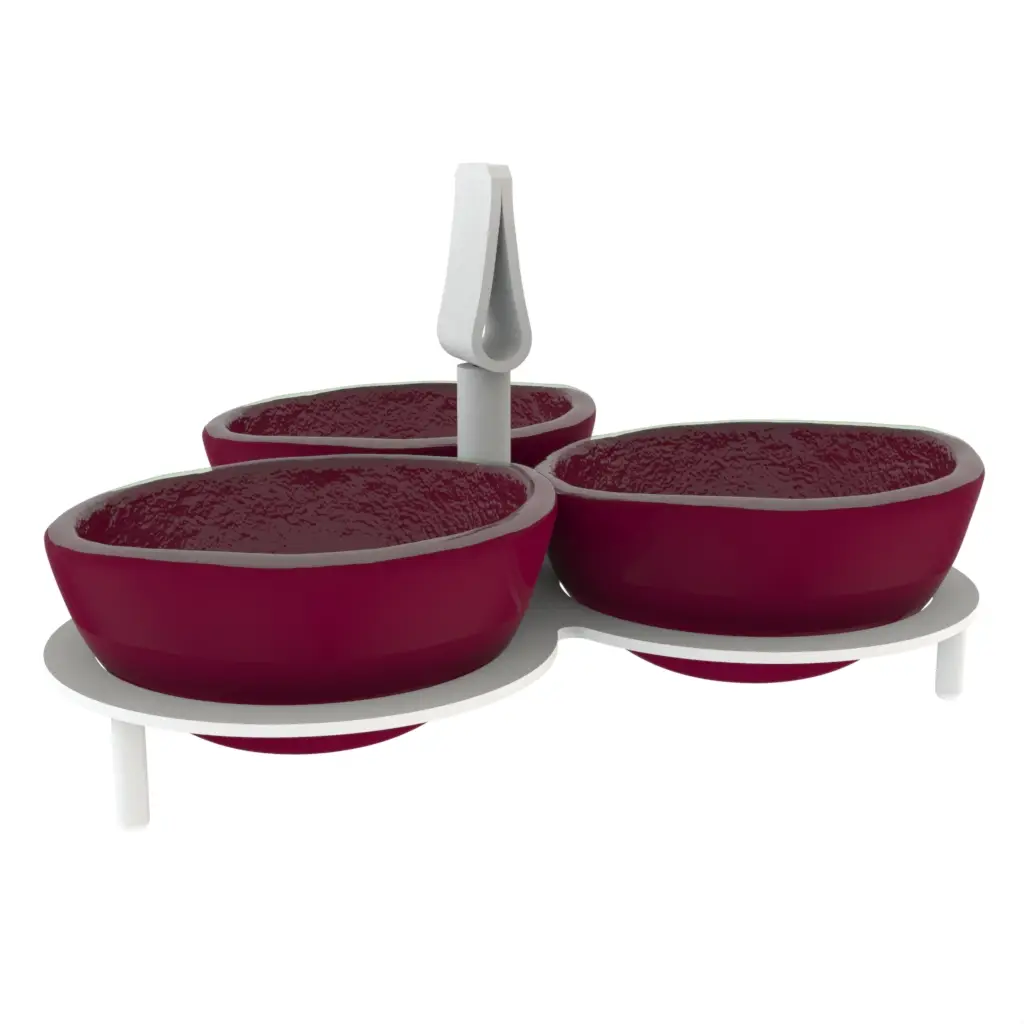 Condiment Serving Dish in Ruby Red - Snacks Serveware - 3/4 View