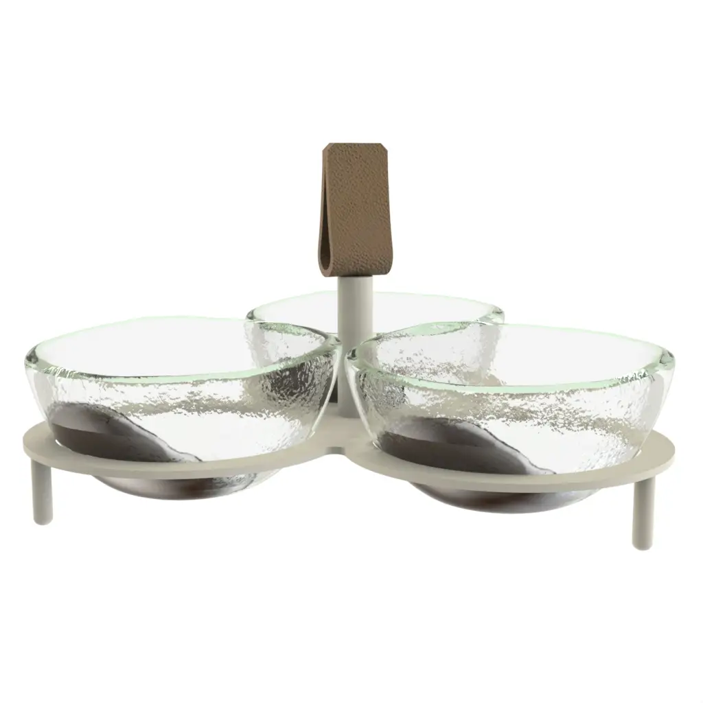 Condiment Serving Dish in Golden Brown - Snacks Serveware - 3/4 View