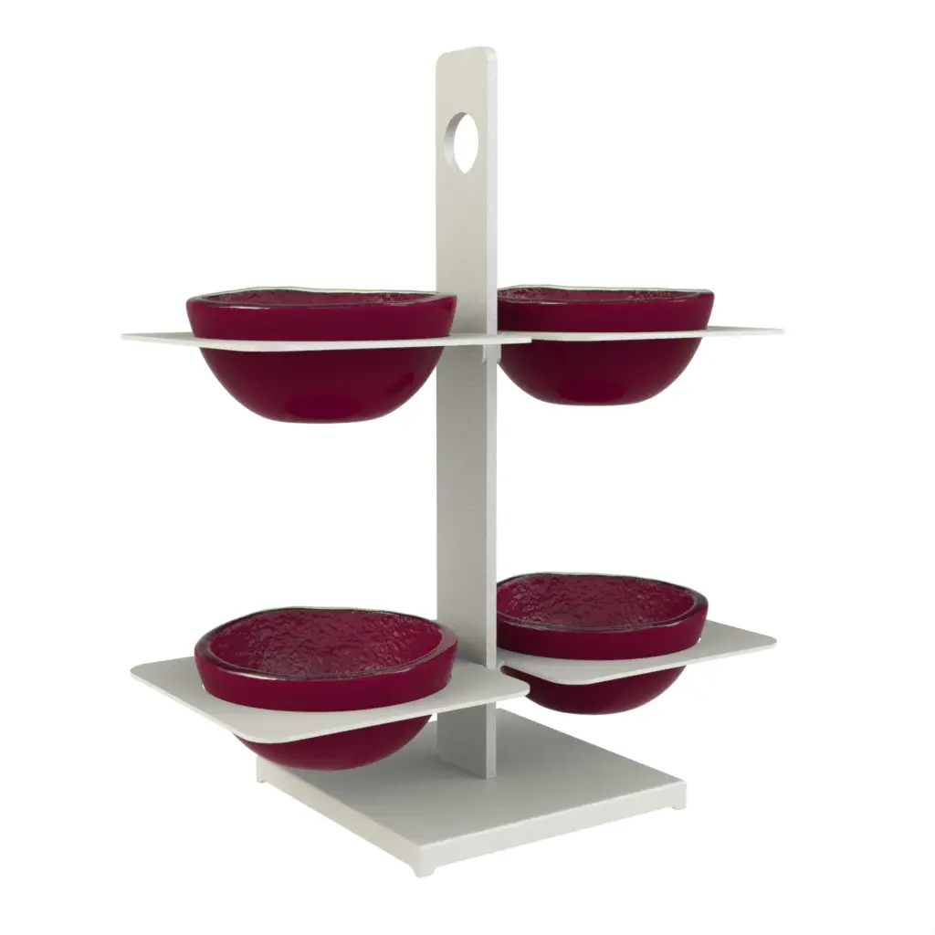 Condiment Serving Set in Ruby Red - Snacks Serveware - 3/4 View