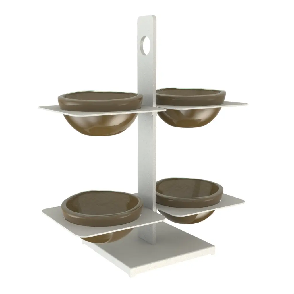 Dip Bowl Set in Green Bronze - Snacks Serveware - 3/4 View