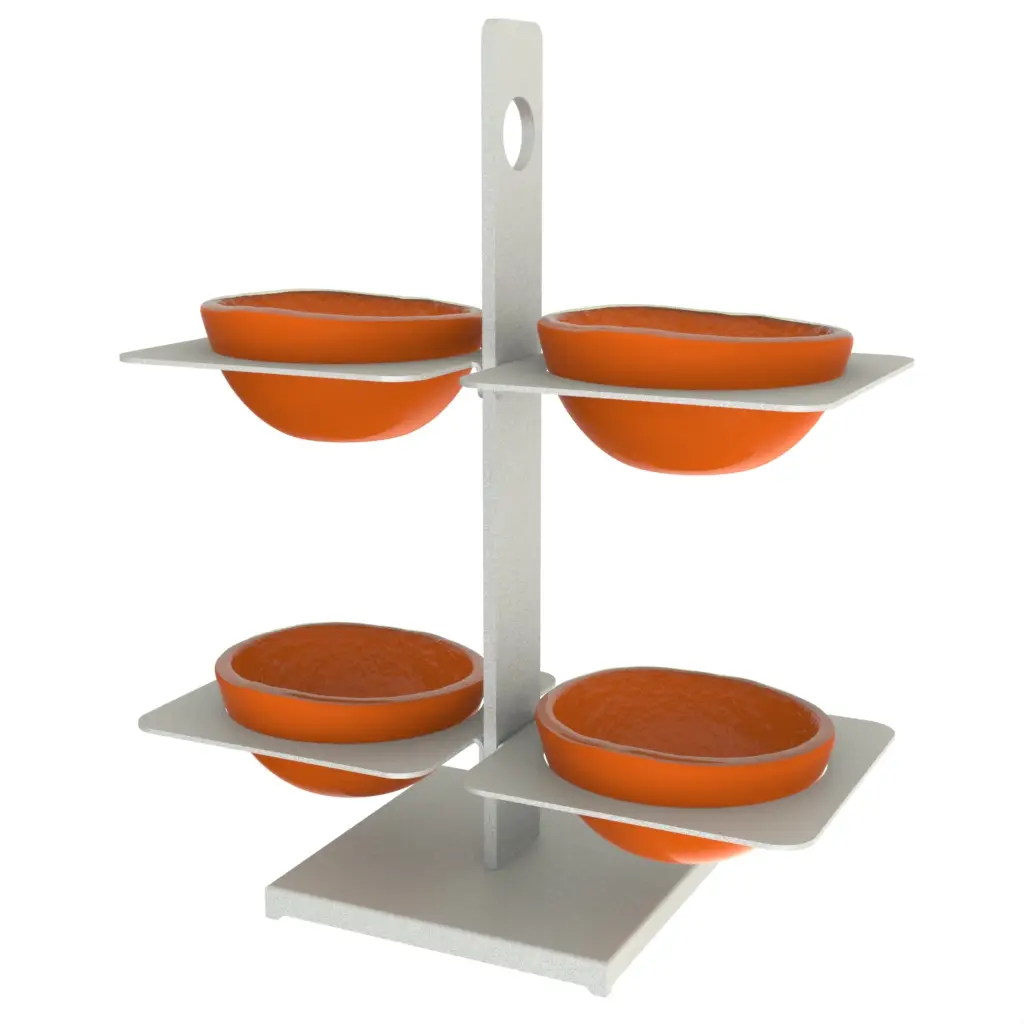 Dip Bowl Set in Hermes Orange - Snacks Serveware - 3/4 View