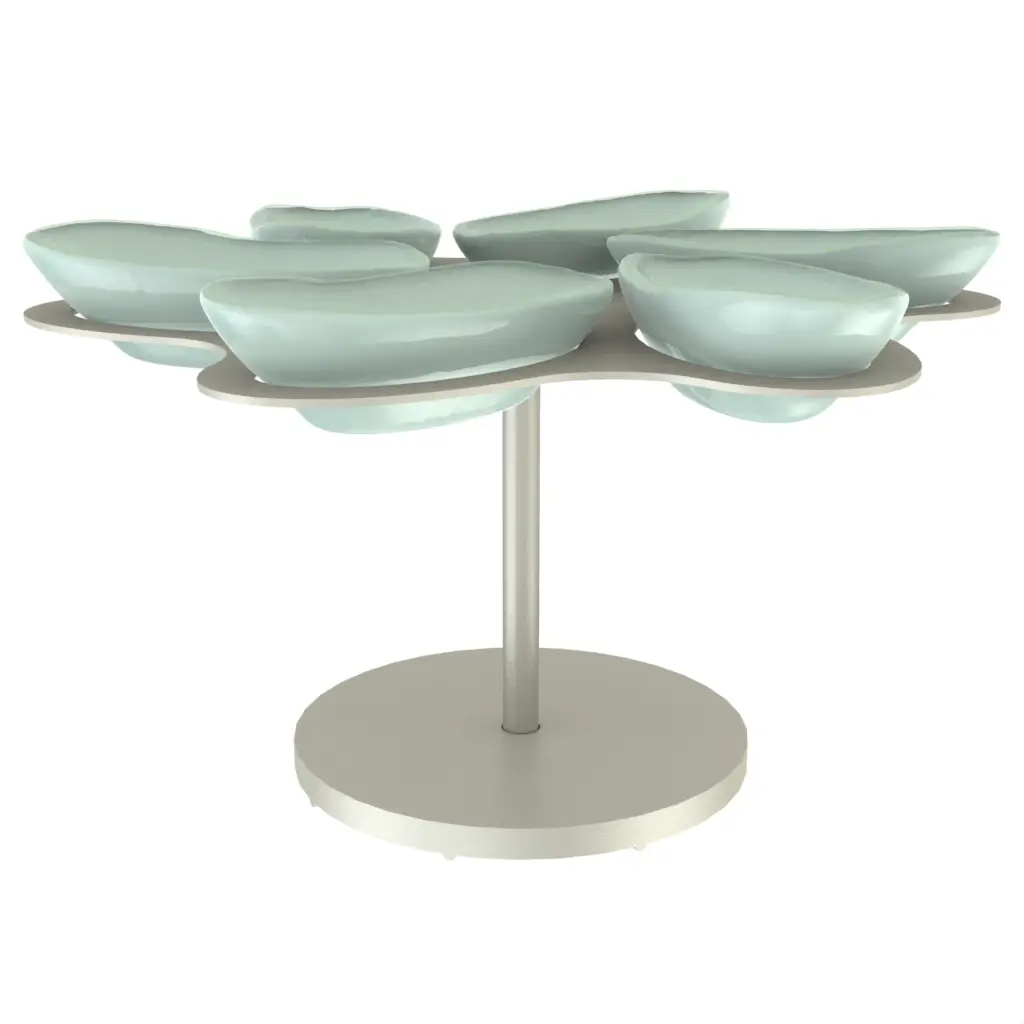 Dipping Bowl With Tray in Misty Blue - Snacks Serveware - 3/4 View