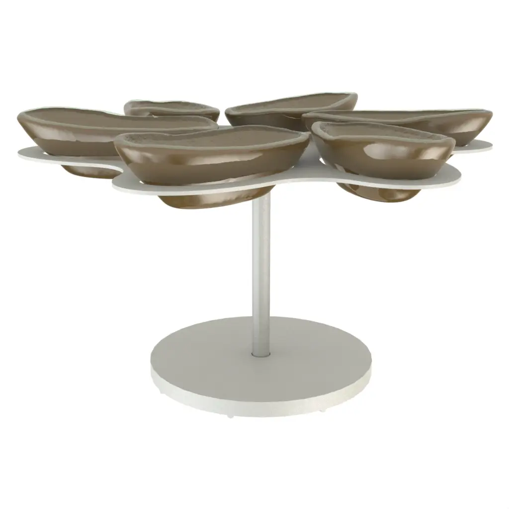 Dipping Bowl With Tray in Green Bronze - Snacks Serveware - 3/4 View