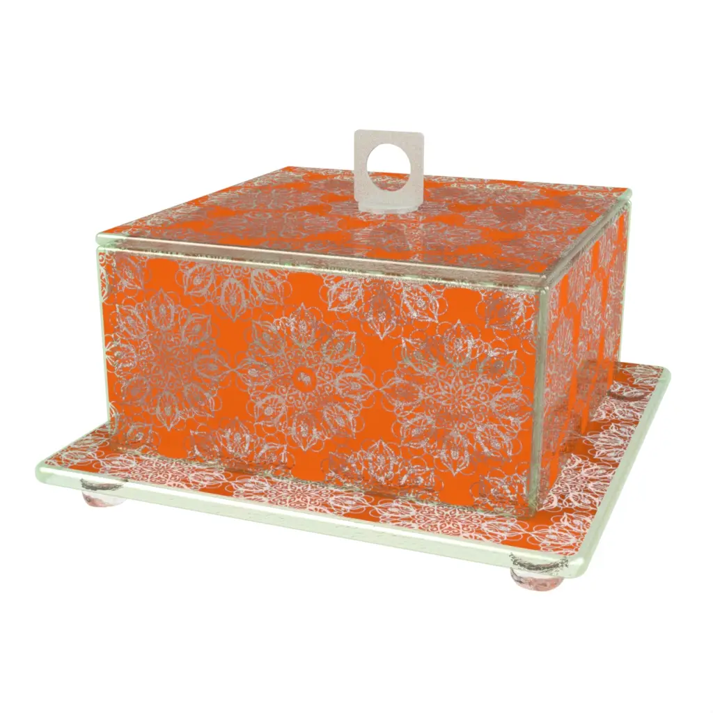 Dome Plate Cover in Hermes Orange - Welcome Amenities - 3/4 View