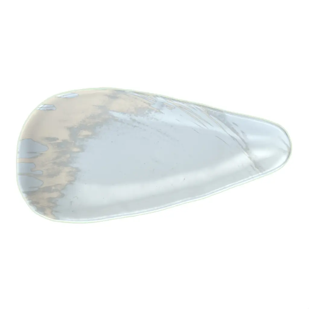 Glass Appetizer Plate in Light Blue - Side Plates - 3/4 View