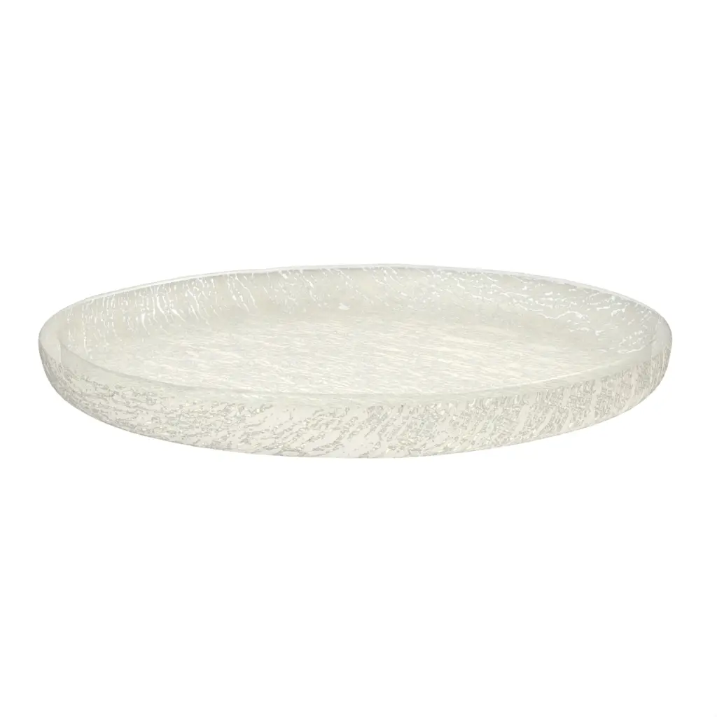 Glass Appetizer Plate in Birch White - Side Plates - 3/4 View