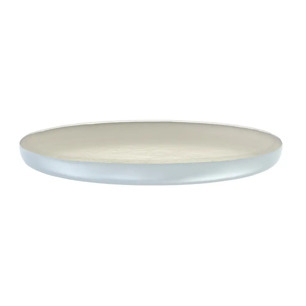 Glass Appetizer Plate in Birch White - Side Plates - 3/4 View