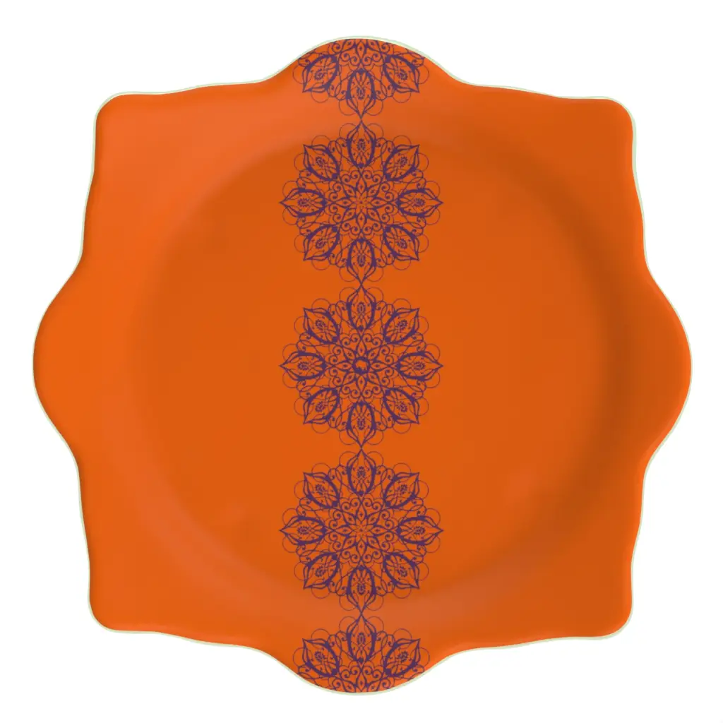 Glass Charger Plate in Hermes Orange - di - 3/4 View