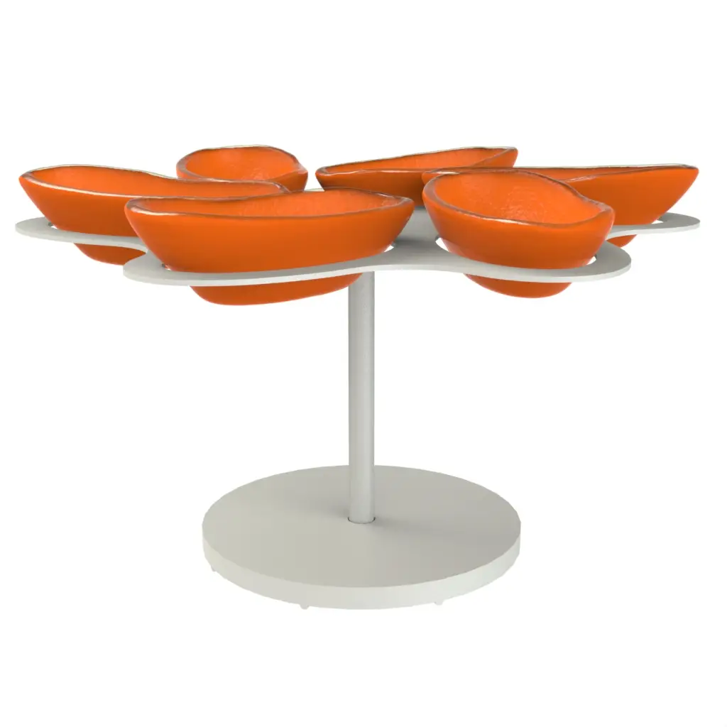 Lazy Susan Appetizer Tray in Hermes Orange - Serving Dishes - 3/4 View