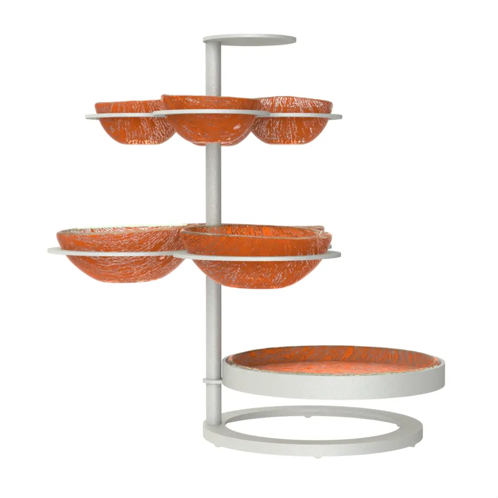 Lazy Susan Appetizer Tray in Hermes Orange - Serving Dishes - 3/4 View