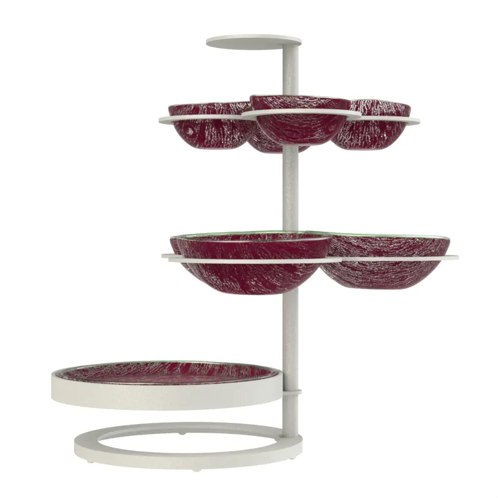 Lazy Susan Appetizer Tray in Ruby Red - Serving Dishes - 3/4 View