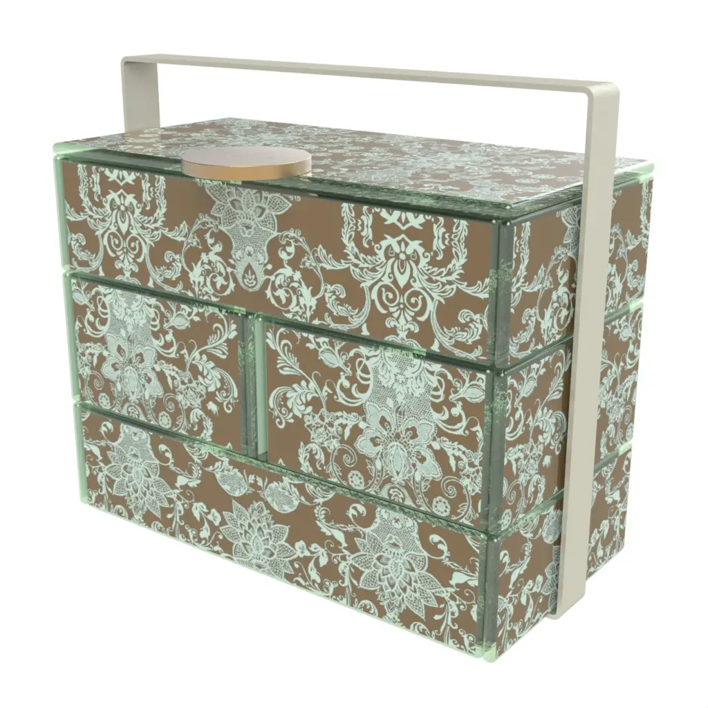 Modern Bento Box in Misty Blue - Specialty Serveware - 3/4 View