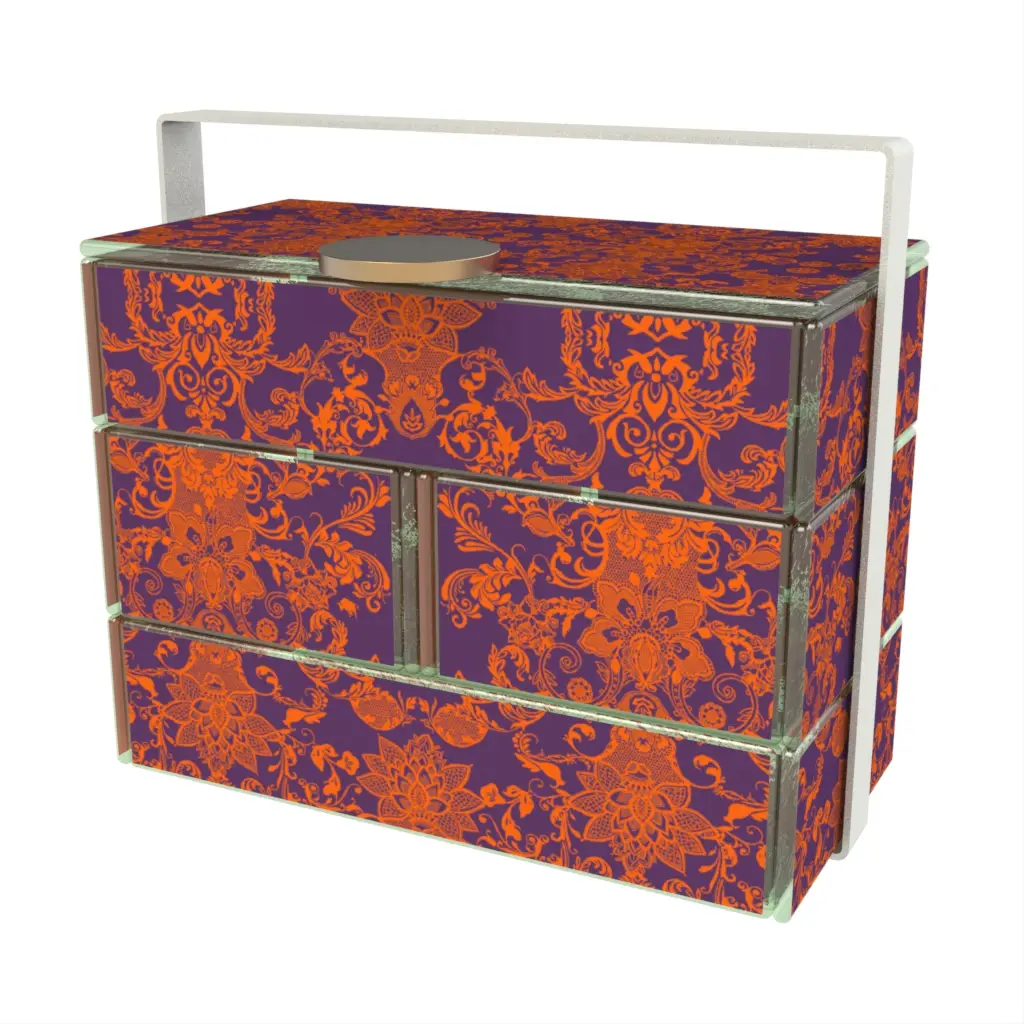 Modern Bento Box in Hermes Orange - Specialty Serveware - 3/4 View