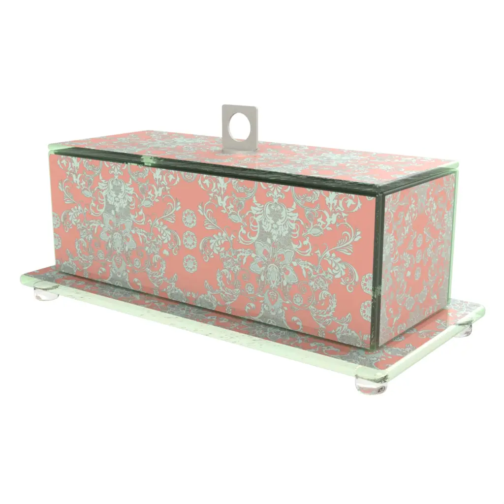 Rectangular Glass Cloche in Misty Blue - Welcome Amenities - 3/4 View