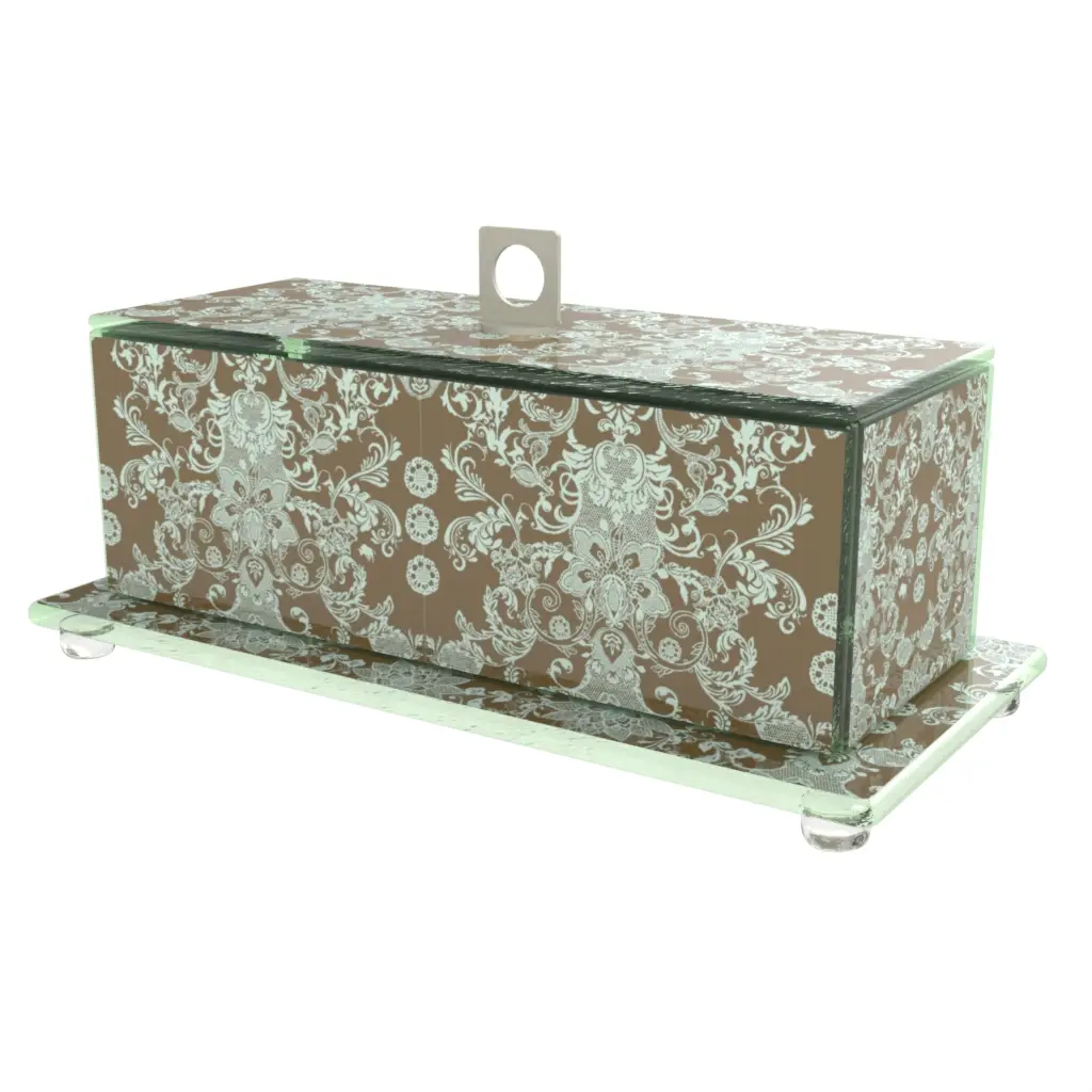 Rectangular Glass Cloche in Misty Blue - Welcome Amenities - 3/4 View