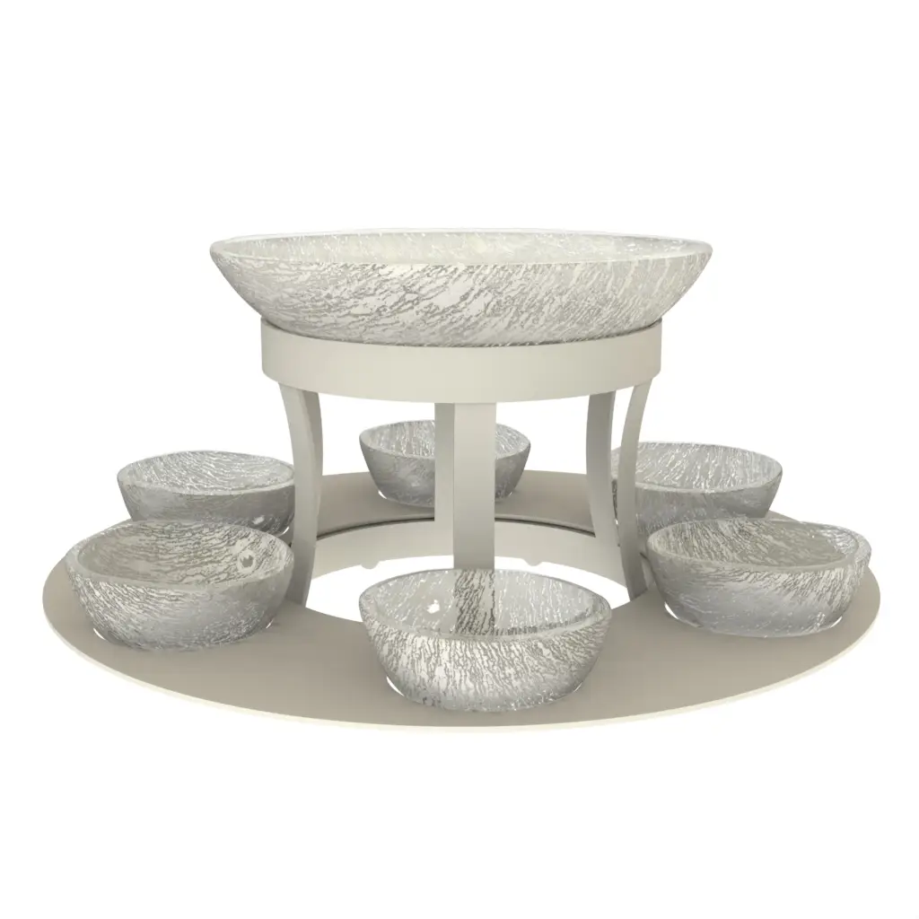 Seafood Server Stand in Birch White - Specialty Serveware - 3/4 View