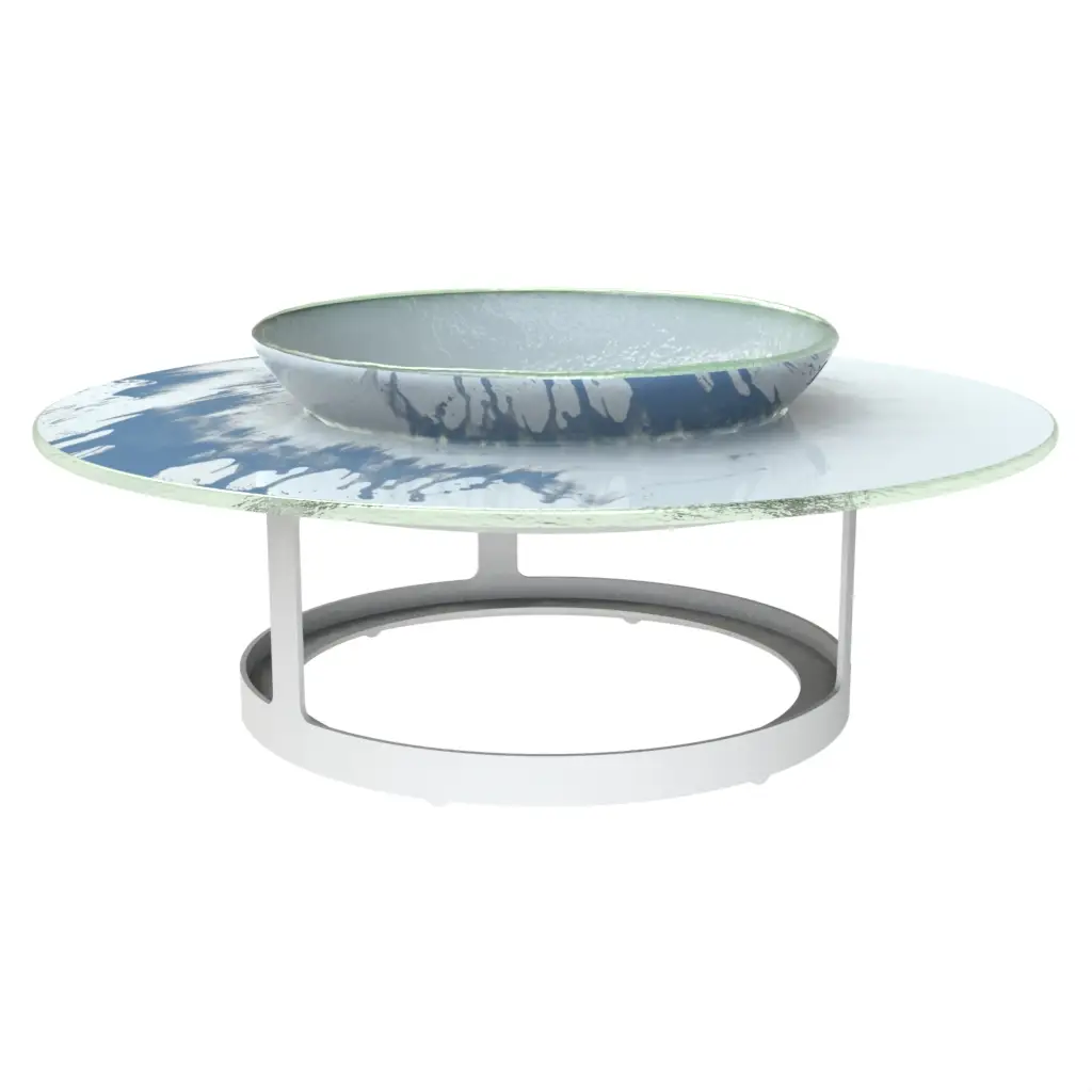Seafood Server Stand in Light Blue - Specialty Serveware - 3/4 View
