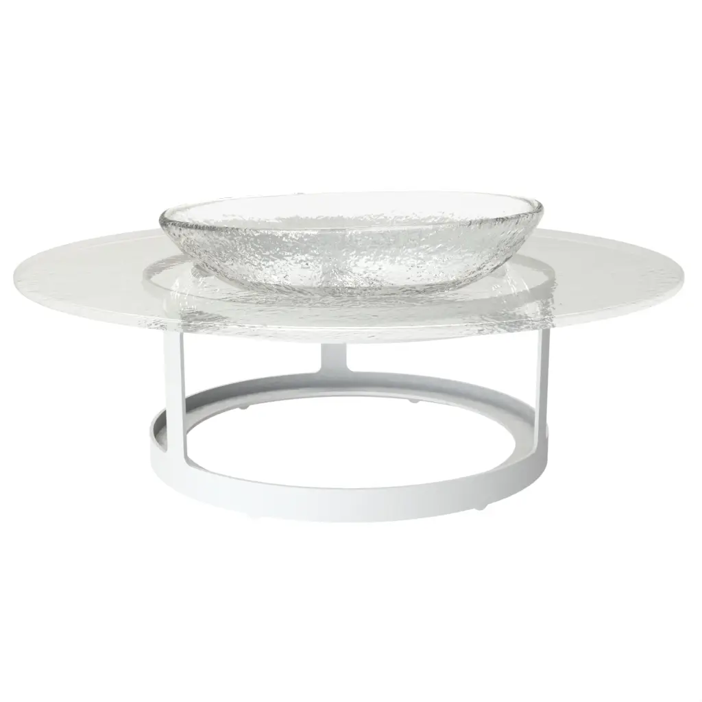 Seafood Server Stand in Glass With Texture - Specialty Serveware - 3/4 View