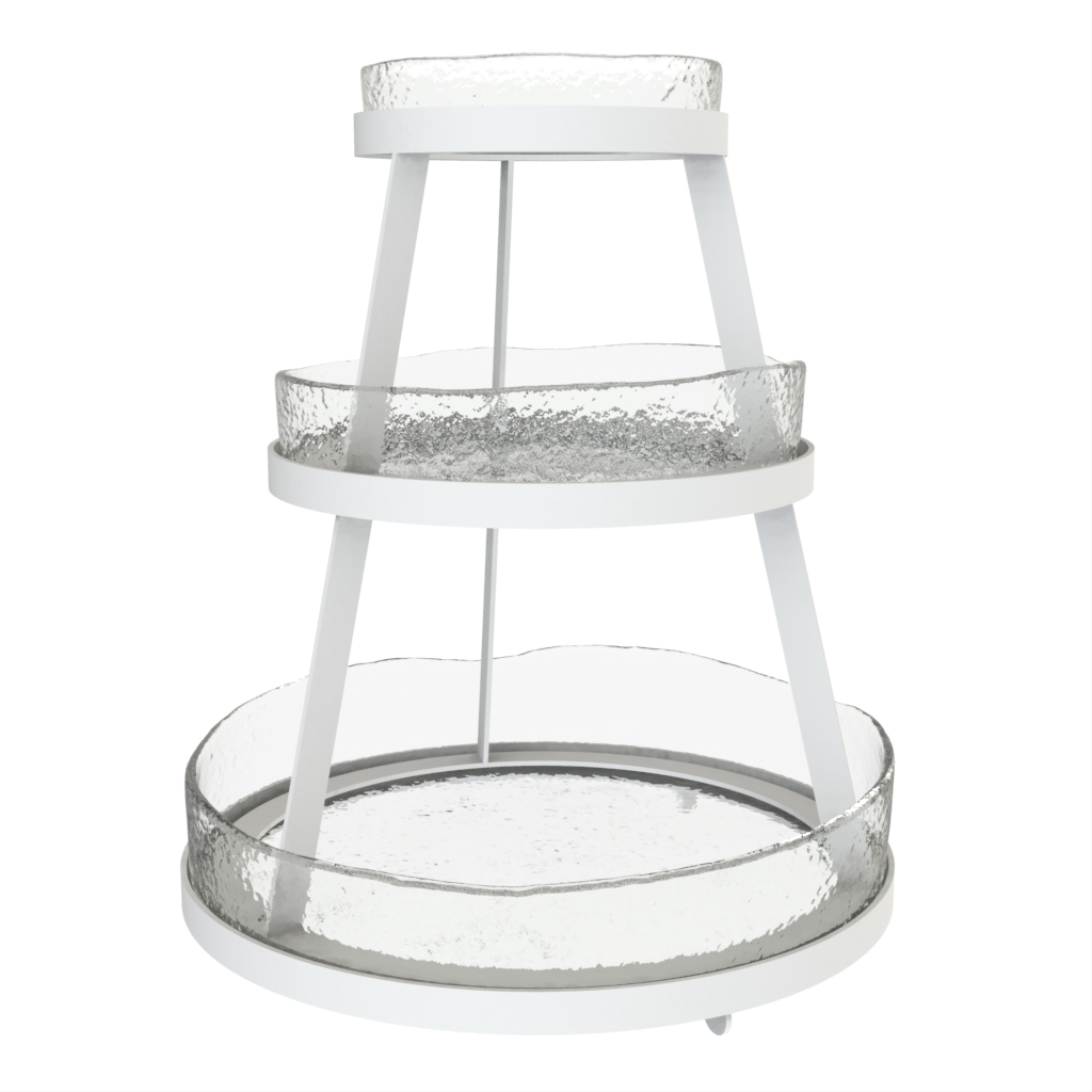 Seafood Tower in Glass With Texture - Specialty Serveware - 3/4 View