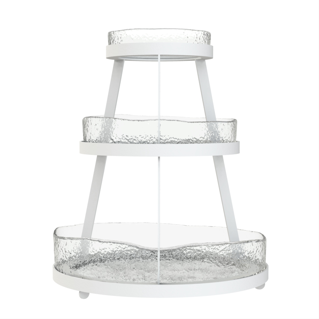 Seafood Tower in Glass With Texture - Specialty Serveware - Side View