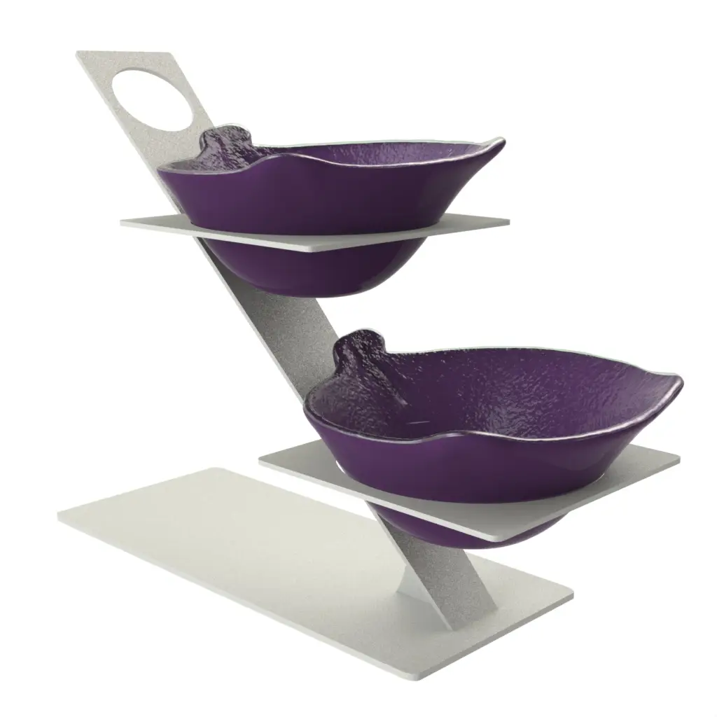 Tiered Serving Bowl in Amethyst Purple - Serving Stands - 3/4 View