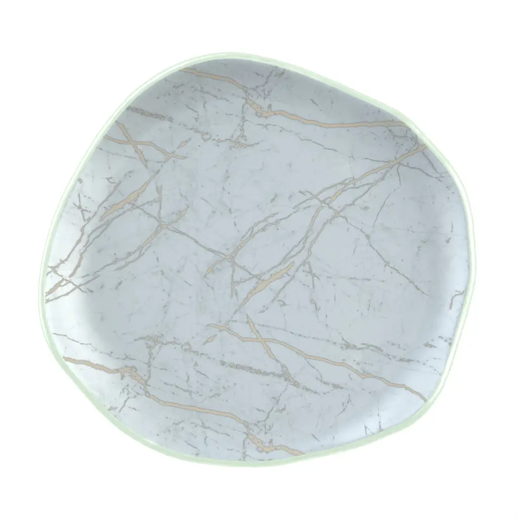 Unique Dinner Plate in Light Blue - Restaurant Plates - 3/4 View
