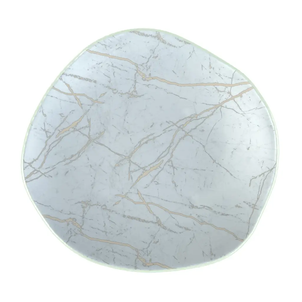 Unique Dinner Plate in Light Blue - Restaurant Plates - 3/4 View