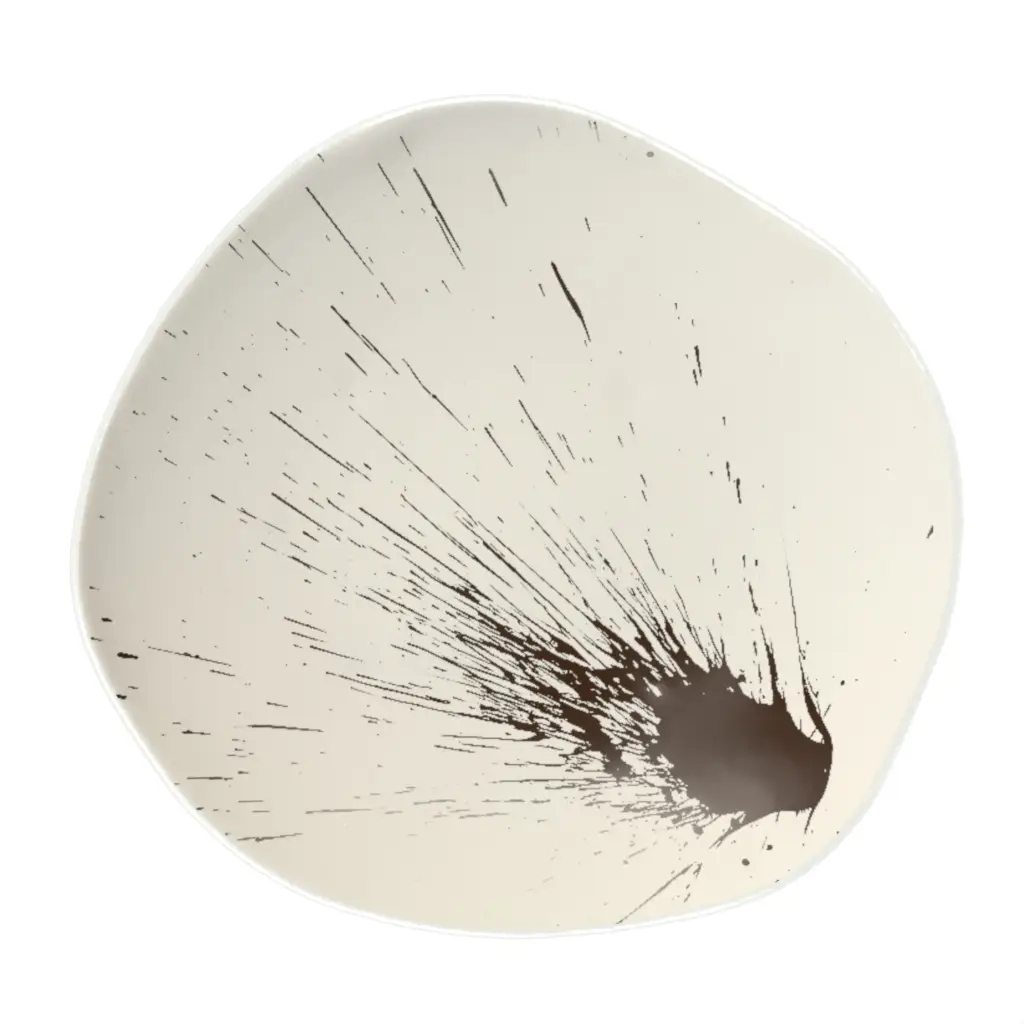 Unique Dinner Plate in Birch White - Restaurant Plates - 3/4 View