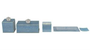 Bathroom Amenities, Dusk Blue Color Scheme
