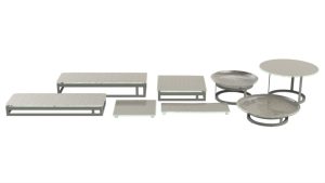 Buffet Mid-century, Gray Metallics RHZ