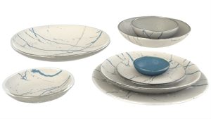 Coupe Plates Dinnerware, Dusk Blue Color Scheme