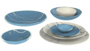 Coupe Plates Dinnerware, Dusk Blue Color Scheme