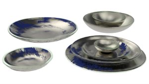 Coupe Plates Dinnerware, Super Silver Color Scheme