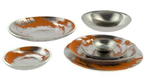 Coupe Plates Dinnerware, Super Silver Color Scheme