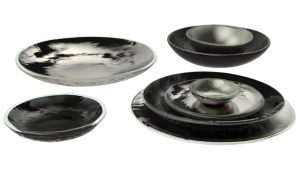 Coupe Plates Dinnerware, Super Silver Color Scheme