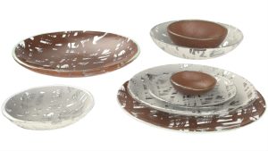 Coupe Plates Dinnerware, Lux Brown Color Scheme