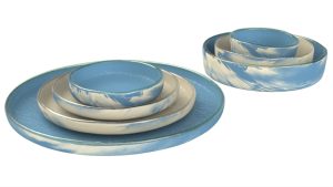 High Rim Dinnerware, Dusk Blue Color Scheme
