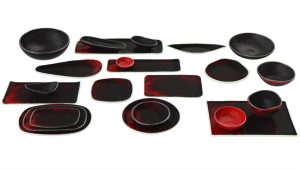 Mix and Match Dinnerware, Black & Red Color Scheme