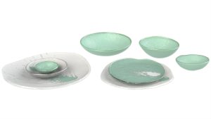 Organic Rim Dinnerware, Beach Glass Color Scheme