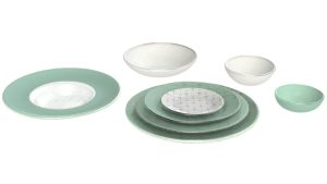 Wide Rim Dinnerware, Beach Glass Color Scheme