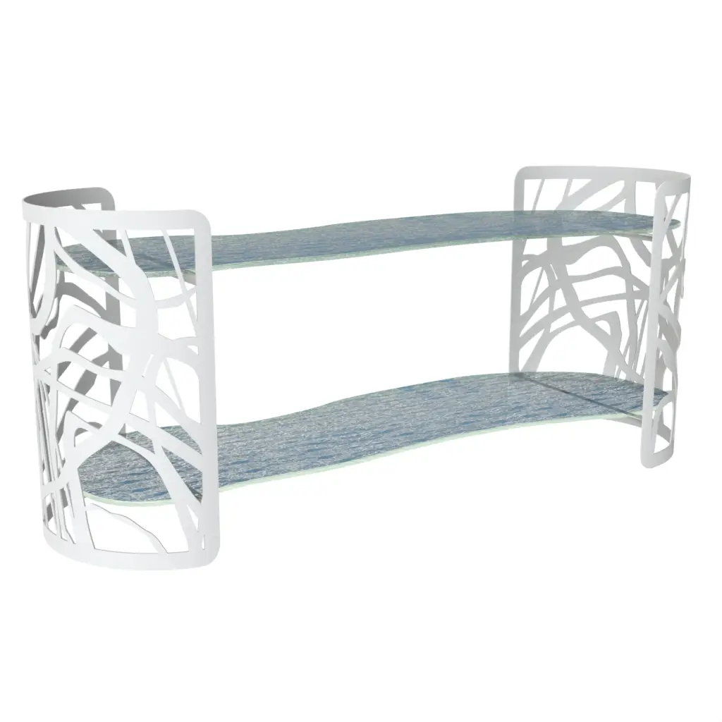 Buffet Food Stand in Niagara Blue - Buffet Risers Stands - 3/4 View